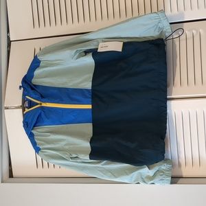 NWT Old Navy Quarter-Zip Windbreaker - XS Petite, blue colorblock